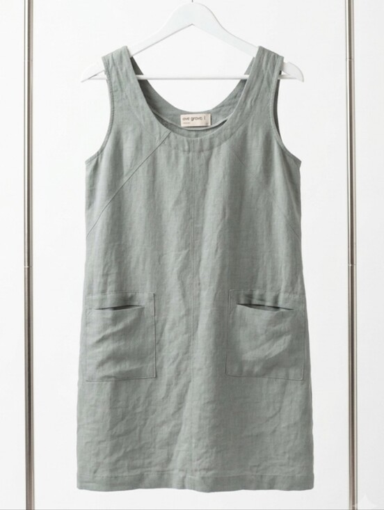 Eve Gravel Dresses & Skirts - Eve Gravel Linen Blend Sleeveless Pocket Dress Size L